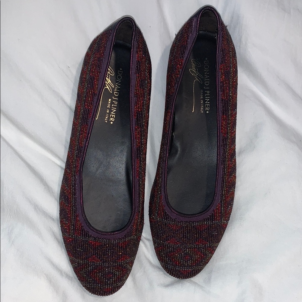 Donald J. Pliner Red Flats with Knit Texture